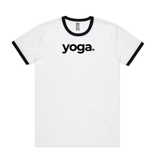 Yoga in black ringer T-shirt Thumbnail